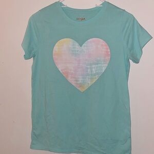 Blue heart tee, 2 pack RED HEART TEE, girls XL good condition